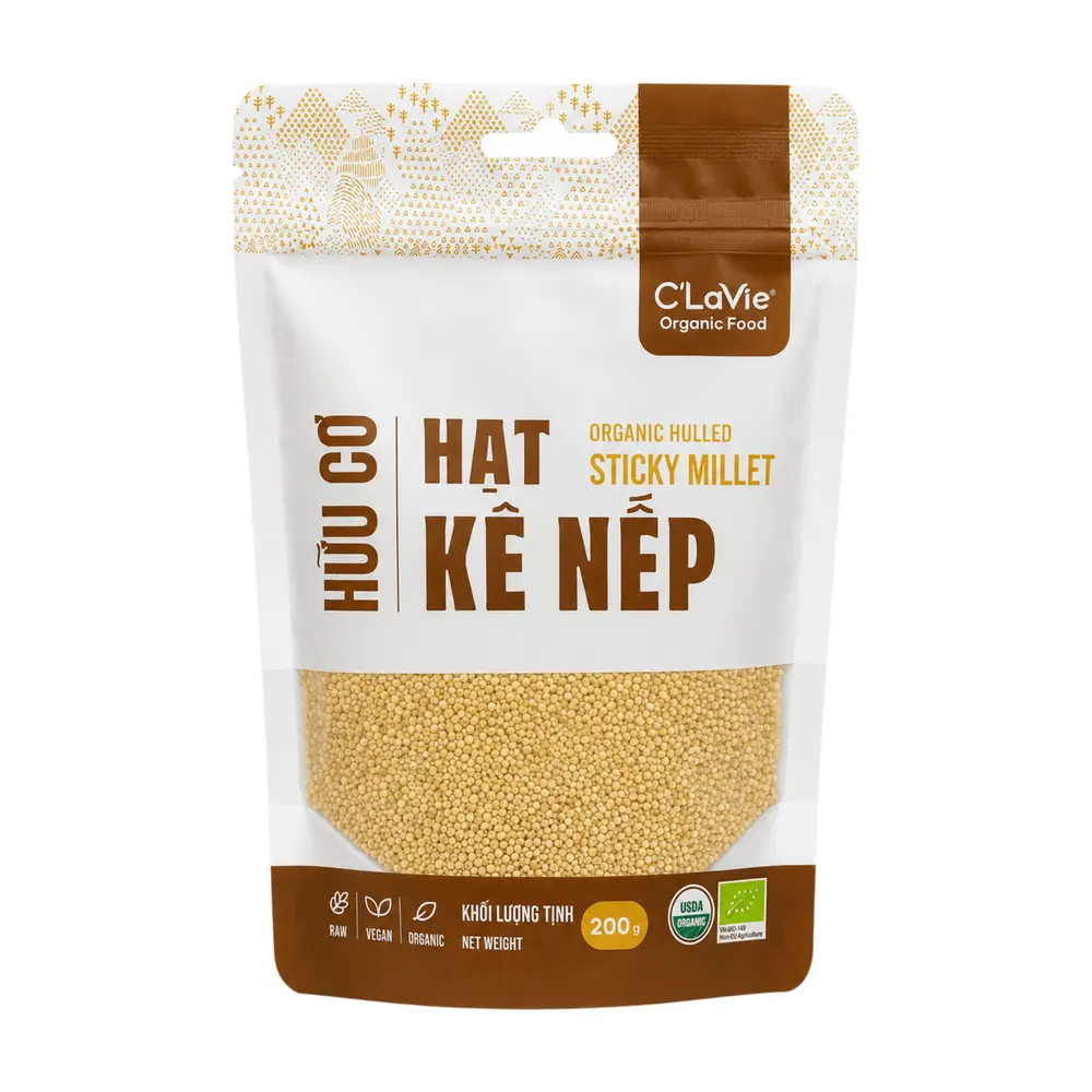Hạt Kê Nếp Hữu Cơ, Organic Hulled Sticky Millet (200g) - C'LAVIE